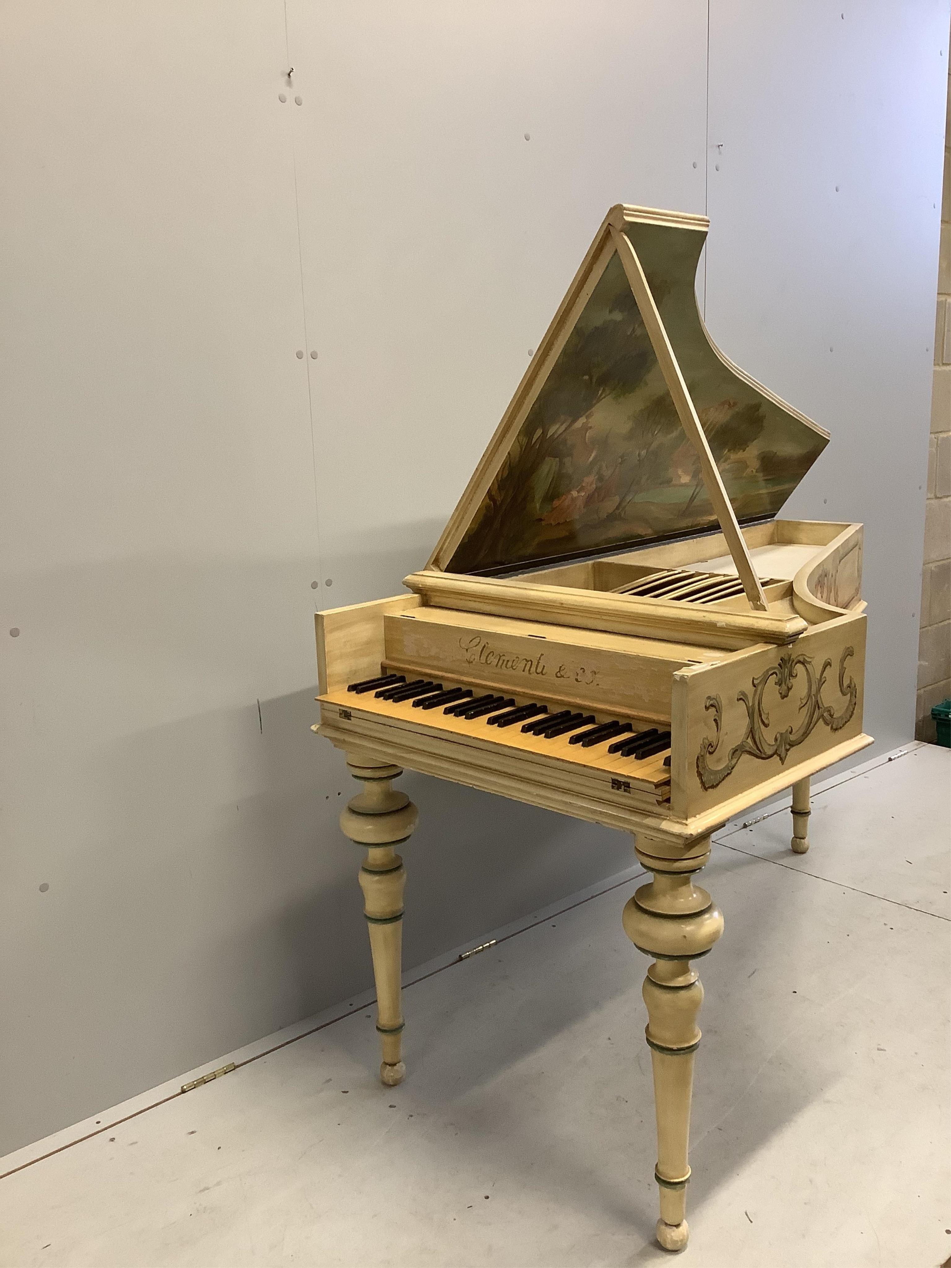 A reproduction painted desk modelled as a grand piano, width 79cm, length 160cm, height 92cm. Condition - fair